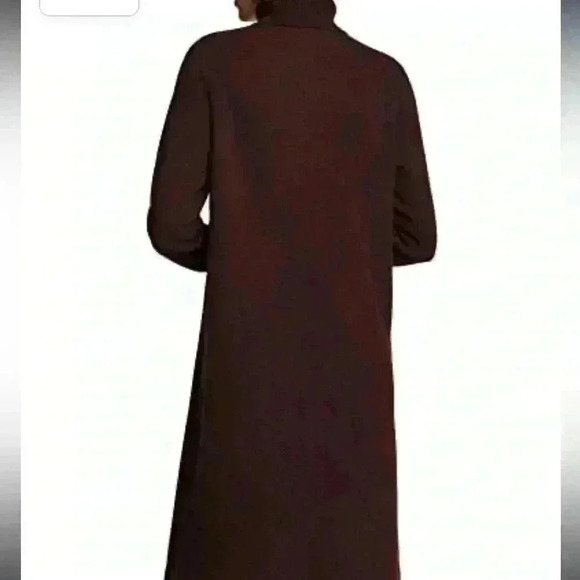 Massimo Dutti Women High neck cashmere wool chocolate brown dress - Picture 4 of 17